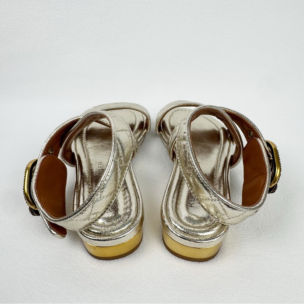 Kurt Geiger Metallic Silver Quilted Strap Sandals - Picture 7 of 10
